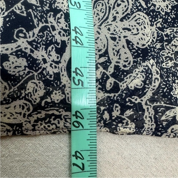 Vtg 90s Casual Corner 100% Silk Midi Dress Empire Waist Navy Beige Floral Size 6 - Picture 6 of 13